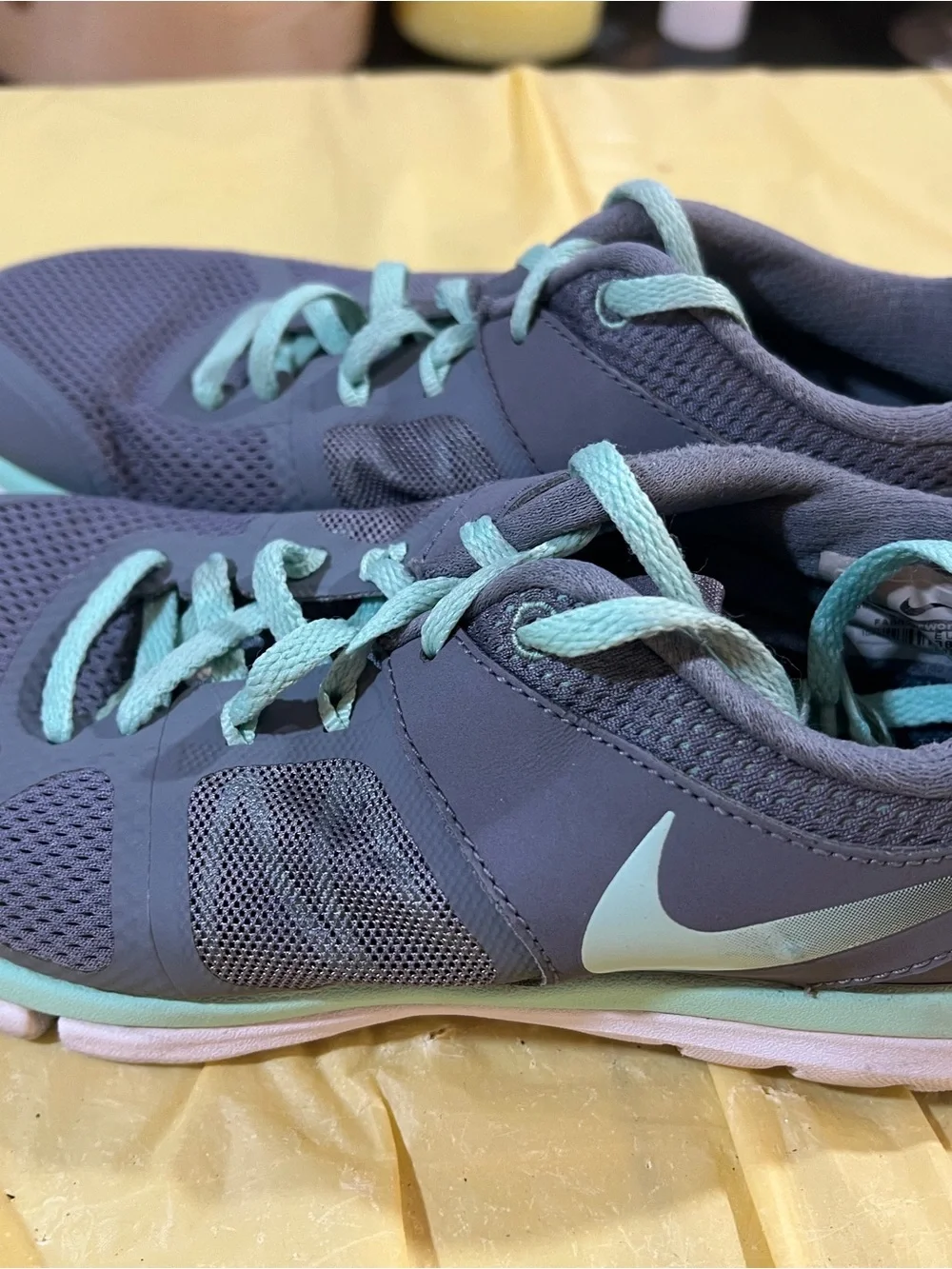 Nike Women’s Gray Athletic Sneakers with Mint Laces